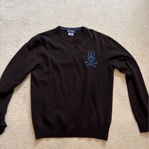 Psycho Bunny Brown Sweater with Blue Accents